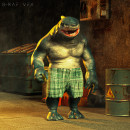 Fanart - King Shark (Animado). Un proyecto de 3D, Diseño de personajes, Animación 3D, Modelado 3D y Diseño de personajes 3D de G-RAF VFX - 15.08.2021