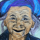 Old lady with a smile. Un proyecto de Ilustración tradicional de eszterreka - 10.05.2021