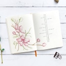 My project in Floral Drawings to Illustrate your Bullet Journal course. Lettering, Drawing, Botanical Illustration, H, Lettering, Management, and Productivit project by A Journal by Annie - 02.11.2022