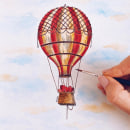 Globo aerostático. Traditional illustration, and Watercolor Painting project by Eve Fox - 02.13.2022