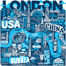 London Olympic city. Traditional illustration, Graphic Design, Screen Printing, T, and pograph project by Andy Smith - 02.16.2022
