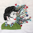 Un jardín en mi pelo. Design, Illustration, and Embroider project by Raquel Ezquerro (Lanusa) - 02.22.2022