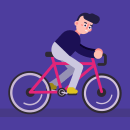 My project in Animation and Design of Characters in After Effects course - Man riding a bicycle. Motion Graphics, Animation, Character Design, Character Animation, and 2D Animation project by Lis Anisa Fazrin - 02.27.2022