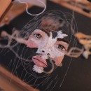 Mi Proyecto del curso: Retratos bordados sobre tul. Bordado, Desenho de retrato, Ilustração têxtil, e DIY projeto de Elo (Saturno Rosa) - 02.03.2022