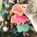 Yikes Ornaments. Lettering, and Embroider project by Cristin Morgan - 03.07.2022