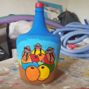 Botellones pintados. Acr, and lic Painting project by Patricia Liliana Torres - 07.30.2021