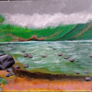 Lago de Sanabria. Fine Arts, Painting, Acr, and lic Painting project by Elena García - 03.09.2022