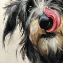 Icha the Deerhound oil painting. Un projet de Illustration traditionnelle, Peinture , et Peinture à l'huile de Marcelo Rochá @artrocha - 09.03.2022
