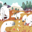 Animales extintos | álbum. Traditional illustration, Character Design, Digital Illustration, and Picturebook project by María Bunin - 06.11.2019
