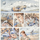 The crash of the "Emerhaya". Ilustração tradicional, Comic, e Pintura em aquarela projeto de Anna E. Lukasik-Fisch - 14.03.2022