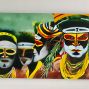 Ceremonia indígena . Pintura a óleo projeto de MariFer SalAngo - 23.03.2022