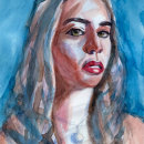 Sorry Ana :(. Artes plásticas, Pintura, Pintura em aquarela, Ilustração de retrato, e Desenho de retrato projeto de Sergio Alonso Rangel - 25.03.2022