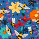 Panal Ecowraps - Bees. Um projeto de Ilustração, Design gráfico e Ilustração vetorial de Kropsiland - 26.03.2022
