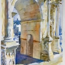 Ecos del pasado: Arco de Septimio Severo . Watercolor Painting project by Juan Reyes Ruiz - 04.14.2022