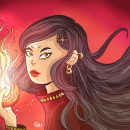 chica de fuego . Traditional illustration project by eibi - 04.18.2022