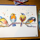 My project for course: Artistic Watercolor Techniques for Illustrating Birds. Un projet de Illustration traditionnelle, Aquarelle, Dessin réaliste et Illustration naturaliste de Melissa - 21.04.2022