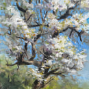 Pleinair Painting of a blooming tree. Een project van Schilderij y  Olieverfschilderij van Yo Rühmer - 19.04.2022