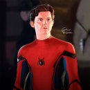 Spiderman - Tom Holland . Traditional illustration project by Gino Bilbao - 05.03.2022