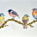 My project for course: Artistic Watercolor Techniques for Illustrating Birds. Un proyecto de Ilustración tradicional, Pintura a la acuarela, Dibujo realista e Ilustración naturalista				 de Judy - 05.05.2022