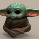 Busto Baby Yoda (Grogu). 3D Modeling, 3D Character Design, and 3D Design project by Yolanda Rodríguez Felices - 05.08.2022