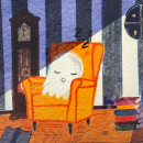 Sleeping ghost. Traditional illustration project by Tina Heurich - 05.10.2022