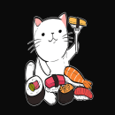 Cat Sushi. Traditional illustration project by Mor Bius Art - 05.10.2022