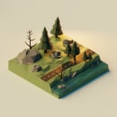 Peaceful Forest Road. 3D, and 3D Modeling project by Bryce York - 02.10.2022
