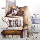 Paris, ink and watercolor. Un proyecto de Arquitectura, Pintura a la acuarela e Ilustración arquitectónica de Ekaterina Chistiakova - 16.05.2022