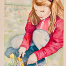 Girl in the Garden . Un proyecto de Pintura a la acuarela e Ilustración de retrato de vacker8 - 17.05.2022