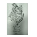 Coruja, flor de jasmim-manga e um trecho da musica Animal Instinct do The Cranberries. Um projeto de Desenho de tatuagens de Gustavo Valois - 18.05.2022