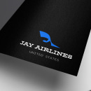 Arrendajo Azul: Jay Airlines Logo Design/ Branding Design. Design, Br, ing e Identidade, Design gráfico, e Design de logotipo projeto de Valeria Cardona Gómez - 24.05.2022
