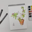 Mi proyecto del curso: Sketchbook botánico: una aproximación meditativa. Ilustração tradicional, Esboçado, Desenho, Pintura em aquarela, Ilustração botânica, e Sketchbook projeto de Leonardo Meza - 07.06.2022