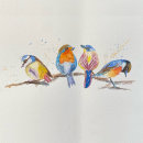 Mi proyecto del curso: Acuarela artística para ilustración de aves. Ilustração tradicional, e Pintura em aquarela projeto de Nadia Tanasescu - 06.06.2022