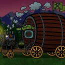 Steampunk Wagons. Ilustração tradicional projeto de shelleybgrove - 09.06.2022