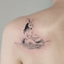 Mujer conejo . Un proyecto de Diseño de tatuajes de Lucia Serrano - 17.06.2022