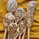 Wood-Burned Spoons! . Ilustração tradicional, Artesanato, e Marcenaria projeto de Ash Rudolph - 27.06.2022