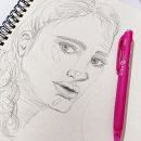 Mi proyecto del curso: Sketchbook de retrato: explora el rostro humano. Un proyecto de Bocetado, Dibujo, Dibujo de Retrato, Dibujo artístico y Sketchbook de Samantha Pérez Durán - 02.06.2022