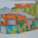 My project for course: Expressive Architectural Sketching with Colored Markers. Un proyecto de Bocetado, Dibujo, Ilustración arquitectónica y Sketchbook de Angelique Pacheco - 13.07.2022
