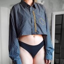 Cropped shirt with embroidery . Fashion, and Embroider project by freakfnature - 07.22.2022