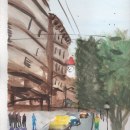 Mi proyecto del curso: Paisajes urbanos en acuarela. Un proyecto de Bellas Artes, Pintura a la acuarela e Ilustración arquitectónica de Miguel Pineda - 28.07.2022