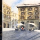 Meu projeto do curso: Técnicas modernas para paisagens urbanas em aquarela. Painting, and Watercolor Painting project by Rony Lucca Oliveira - 07.30.2022