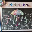 Mi proyecto del curso: Lettering con acuarelas metálicas. Lettering, Watercolor Painting, H, and Lettering project by Gabriela García Guevara - 08.04.2022