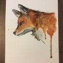 Fox - watercolor 6-25-22. Desenho, e Pintura em aquarela projeto de sybmartini - 05.08.2022