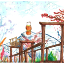 Mi proyecto del curso: Ilustración en acuarela con influencia japonesa. Un proyecto de Ilustración tradicional, Dibujo y Pintura a la acuarela de Émerson Alarcón - 06.08.2022