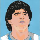 Maradona. Traditional illustration, Vector Illustration, Drawing, Digital Illustration, Portrait Illustration, Realistic Drawing, and Artistic Drawing project by Claudio Lopez - 08.15.2022