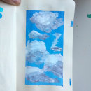 sky. Traditional illustration, and Gouache Painting project by rebccr - 08.21.2022