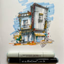 My project for course: Expressive Architectural Sketching with Colored Markers. Un proyecto de Bocetado, Dibujo, Ilustración arquitectónica, Sketchbook e Ilustración con tinta de Rahul Kulkarni - 28.08.2022