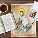 Sacred/Catholic Illustrations. Traditional illustration project by Thiciana S. Carvalho - 09.02.2022