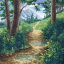 "Path through the woods". Ilustração tradicional, Comic, Criatividade, Ilustração digital, Concept Art, Ilustração infantil, Desenho digital, e Pintura digital projeto de Adrian Sonnberger - 05.09.2022