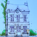 A house in spoke town Doel- Expressive Architectural Sketching with Colored Markers. Un progetto di Bozzetti, Disegno, Illustrazione architettonica, Sketchbook e Illustrazione con inchiostro di Arnaud De - 12.09.2022